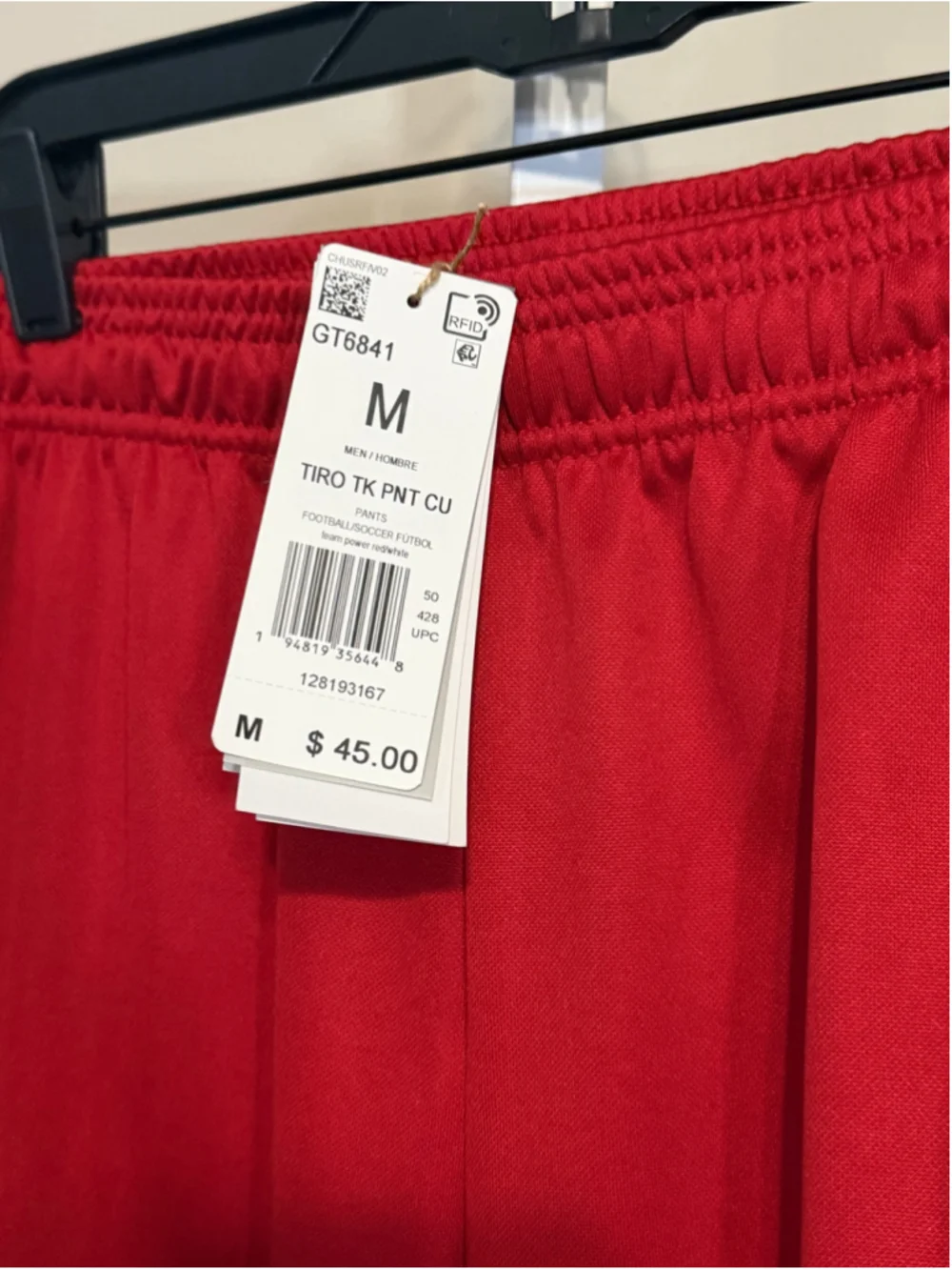 Men's Adidas Tiro Track Pants Size M Red and White